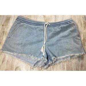 Aerie Light Wash Denim Cut Off Shorts Women's Size Medium